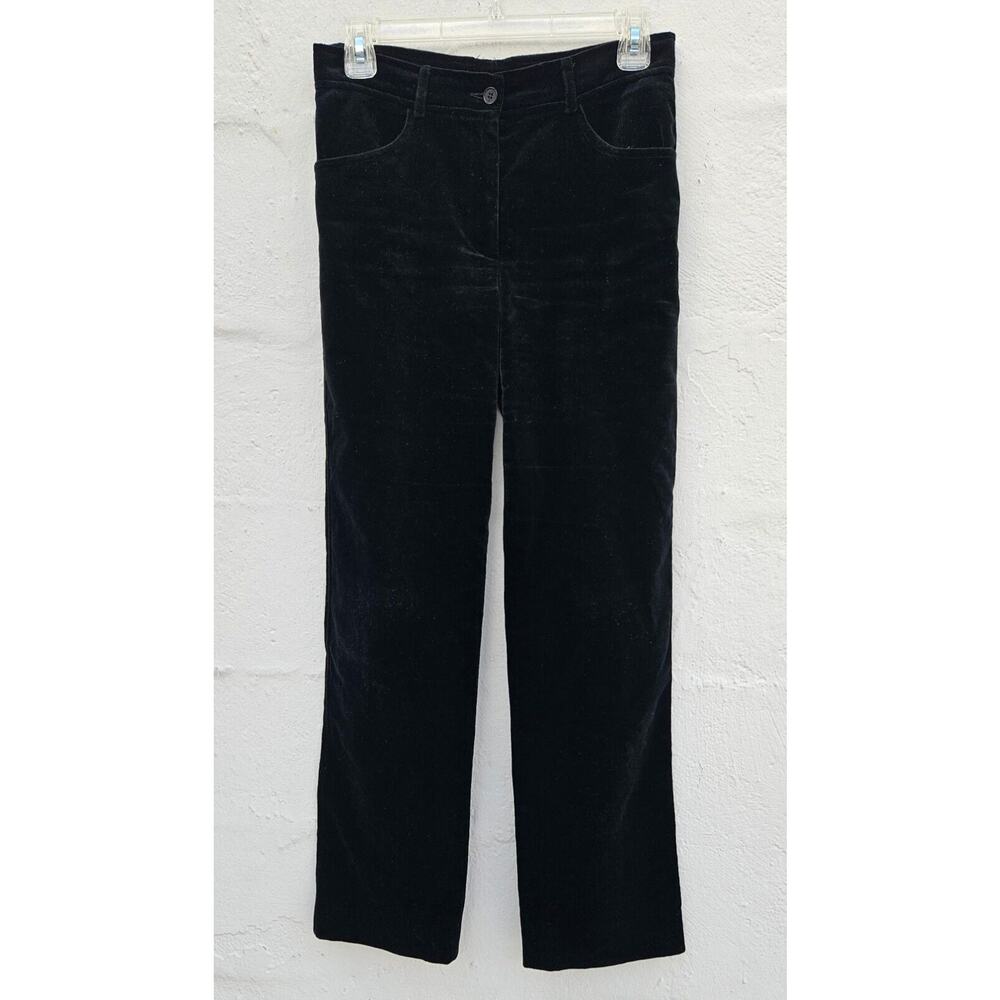 Vintage 90s Pants Womens 6 Black Velvet Straight Leg USA‎ Goth Dark Fairy Grunge